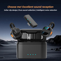 Mini microphone cravate sans fil de la taille d'un bouton - Microphone cravate léger à clipser pour le vlogging, le streaming en direct et l'enregistrement