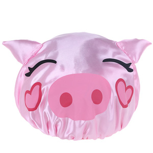 Cartoon Rabbit Bunny Cat Animal Stereoscopic Design Shape Reusable Shower Cap Waterproof PVC Plastic Bathing Cap For Children