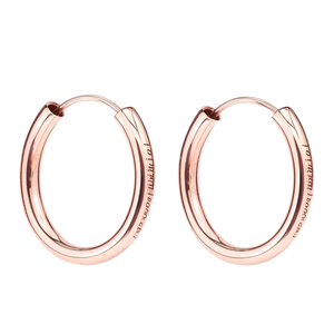 Boucles d'oreilles créoles en or rose pour femmes et hommes, bijoux de mode classiques en alliage de cuivre avec gravure Booni.Cen, modèle JS-XYH-10005 - Product Image 1