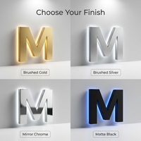 Letras LED con Retroiluminación Halo Personalizadas, Logotipo Comercial, Letrero de Pared de Acrílico y Metal 3D, Letras de Canal con Retroiluminación