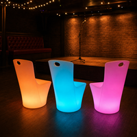 Chaise de bar lumineuse personnalisée en PE rotomoulé recyclable, chaise de bar à changement de couleur pour hôtel, club, événement, usage commercial
