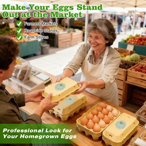 500 Pcs 2 Inch Farm Fresh Egg Carton <b>Stickers</b> Date Blank Self Adhesive Labels For Unwashed Chicken Egg Packaging - Product Image 3