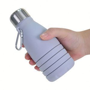 Vaso de Viaje Plegable de Silicona Ecológico y Portátil, a Prueba de Fugas, Libre de BPA, Reutilizable, Botella de Alta Calidad con Mosquetón para Beber Directamente - Product Image 4