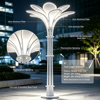Lampe de jardin LED en forme de lotus, acier inoxydable et acrylique, étanche IP65, sculpture décorative extérieure pour place publique et jardin