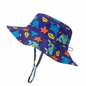 गर्म बेच बाल्टी टोपी गर्मियों में आउटडोर समुद्र तट यात्रा बच्चों टोपी कार्टून पैटर्न बच्चे बाल्टी टोपी