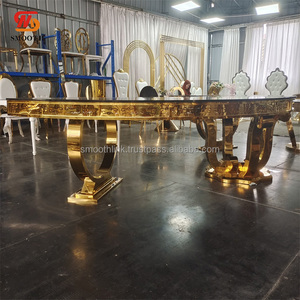 Decoración para Bodas, <span class=keywords><strong>Mesa</strong></span> de <span class=keywords><strong>Media</strong></span> <span class=keywords><strong>Luna</strong></span> de Acero Inoxidable Estilo Nórdico, Mesas de Comedor, Juego de <span class=keywords><strong>Mesa</strong></span> y Sillas para Restaurante - Product Image 3