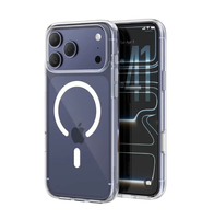 Coque arrière transparente en TPU PC avec chargement sans fil pour iPhone 17 Pro, étui de téléphone magnétique antichoc pour iPhone 17 Pro Max
