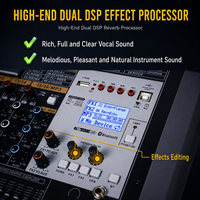 Console de mixage professionnelle TFB-12 à 12 canaux pour l'enregistrement, mixeur audio avec 99 effets DSP, alimentation fantôme 48V, USB/BT