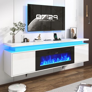 Armario De Almacenamiento Para Chimenea De Madera - Blanco, 100x107x18 Cm - Decoración Clásica Para Salón