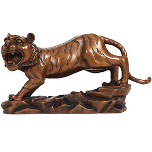 Figurine du zodiaque du tigre en cuivre, décoration artisanale pour la maison, ornement pour le salon - Product Image 4