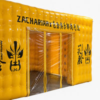 Tente publicitaire gonflable jaune en PVC, stand d'événement, abri d'exposition avec logo personnalisé, promotion extérieure