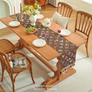American Style Table <b>Runner</b> Cotton Linen Printed <b>Washable</b> Home Decor Living Room Dining Room Bedroom Kitchen Bathroom Entryway - Product Image 2
