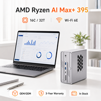 AMD Ryzen AI Max+ 395 Mini PC 16 Core 32 Thread dengan hingga 126 TOPS dan 128GB LPDDR5X, Komputer Mini AI untuk Pekerjaan AI Lokal