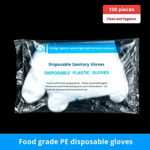 Ensemble de gants PE jetables transparents épaissis de 100 pièces pour le nettoyage de la coiffure Salon de coiffure et utilisation de nouilles pour les coiffeurs - Product Image 2