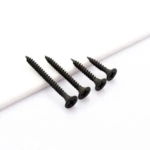 Tornillo de pared de yeso autoroscado, rosca fina gruesa de 3,5mm, 4,2mm, 4,8mm, 25mm, fosfato negro 1, 1/4