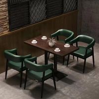 Combinaison de chaises et tables de restaurant vintage Mobilier de restaurant industriel commercial Sièges de stand en cuir