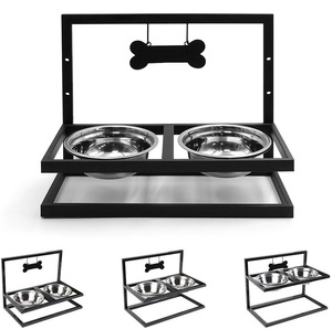 Dayanıklı Premium kalite yükseltilmiş köpek besleyici ayarlanabilir yükseklik paslanmaz çelik kaymaz yavaş besleyici hayvan mama kabı kase ile standı - Product Image 3