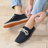 Chaussures en toile à lacets pour hommes, Espadrilles avec Logo personnalisé, pour un style décontracté