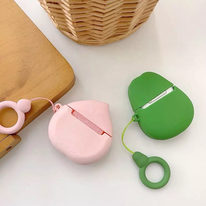 Étui en silicone en forme de fruit inspiré de l'<span class=keywords><strong>avocat</strong></span> pour <span class=keywords><strong>Airpods</strong></span> 1/2, protection d'écouteurs sans fil avec crochet - Product Image 3