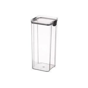 Modern Rectangle Carved Food Grade Transparent White Plastic Kitchen <b>Storage</b> Jar Buckle Seal <b>Large</b> Capacity Dishwasher Safe - Product Image 3