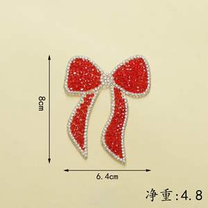 Nouvel empiècement nœud papillon brillant auto-adhésif en strass colorés pour la décoration de vêtements et sacs - Product Image 2