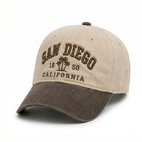 Casquette de baseball personnalisée avec logo brodé en 3D, bicolore, 5 panneaux, unisexe, vente en gros, mode rétro, streetwear
