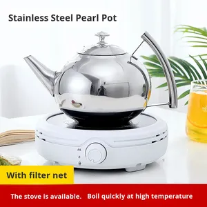 Estilo clássico 1.5L/2L Aço Inoxidável Pérola Chaleira Chá com Filtro de Malha Home Restaurante Utensílio para Água Fervente Material Metal - Product Image 3