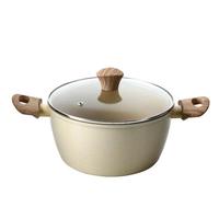 Ménage Soupe Poêle Antiadhésive Marmite En Aluminium Cuisinière À Induction Cuisinière À Gaz Ustensiles De Cuisine Granit Blanc Pot Antiadhésif Avec Poignée Soft Touch