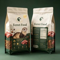 Sac personnalisé pour nourriture de furets, fond plat, 1 kg, 2 kg, 5 kg, 10 kg, 20 kg, grand format, anti-odeur, recyclable, avec fermeture éclair, pour aliments pour animaux de compagnie