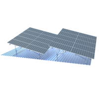 Système de montage solaire inclinable à plusieurs piliers avec structure de raccords métalliques en forme de toit en tôle pour un ombrage efficace