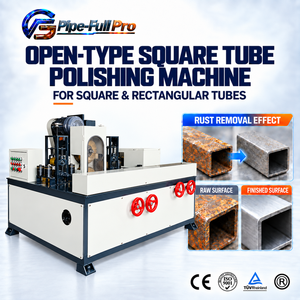 Machine de polissage multi-stations pour tubes carrés, pour cadres de tables et de chaises en acier, avec brossage rapide des surfaces sur quatre côtés - Product Image 1