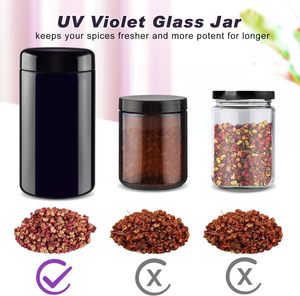 ขวดแก้วสีม่วงเข้มป้องกันรังสียูวี ขนาด 50 มล. ถึง 1000 มล. พร้อมฝาเบกาไลต์ ป้องกันกลิ่น สำหรับบรรจุอาหารเสริม - Product Image 4