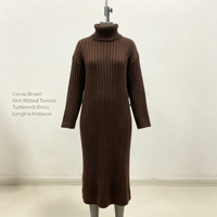 Robe longue en maille côtelée rouge de haute qualité pour femme, personnalisable OEM & ODM, collection Gillian Midi, vente en gros