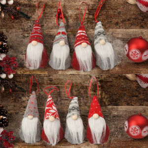 Gnomos suecos de Papá Noel hechos a mano, gnomos de felpa colgantes para decoración de árbol de Navidad, suministros para fiestas - Product Image 2