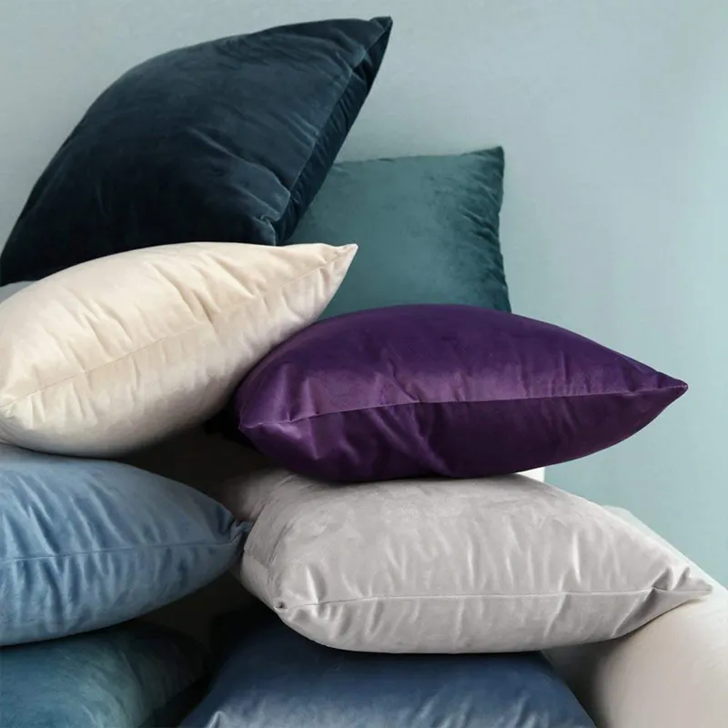 Soft Velvet Cushion Covers Couch Pillows Home Decor Simple Design Luxury Sofa Throw Cushions Decorative Pillows Cover 45x45