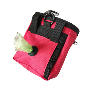 Bolsa de entrenamiento para mascotas, impermeable, de tela Oxford, portátil, para la cintura, multifuncional, para premios para perros, roja y negra - Product Image 2