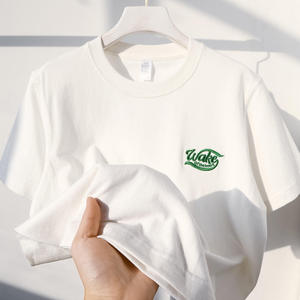 เสื้อยืดคอตตอนทรงโอเวอร์ไซส์สำหรับผู้ชาย แบบหนา พิมพ์ลายกราฟิกแบบ DTG ปักลายแบบกำหนดเอง ล้างสีแบบ Acid Wash พร้อมลายพิมพ์นูนแบบพัฟ - Product Image 3