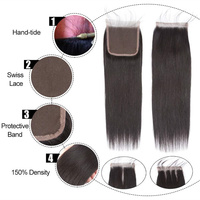 Lot d'extensions de cheveux humains 100 vierges, tissage naturel sans traitement, vente en gros