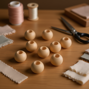 Ilan Wooden <b>Bead</b> 20mm <b>Large</b> Hole Round Polished Durable For Garment Accessories - Product Image 2