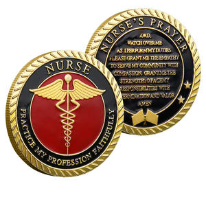 Pièce commémorative personnalisée en métal, artisanat, souvenir, thème de la santé, <span class=keywords><strong>caducée</strong></span>, esprit professionnel, prière des infirmières - Product Image 1