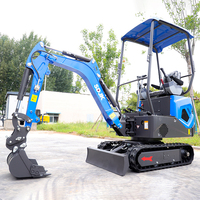 Mini-excavatrice de haute qualité pour petites exploitations agricoles, 1 tonne, 2 tonnes, mini-excavatrice sur chenilles, moteur Euro 5 CE EPA, mini-pelle, micro-mini-excavatrice