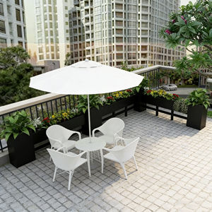 Grand bac <span class=keywords><strong>à</strong></span> plantes rectangulaire d'extérieur en acier inoxydable, pot de fleurs en fer, conteneur de plantation décoratif moderne pour l'aménagement paysager - Product Image 5