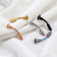 Nouveauté 2026 Piercings de nombril en acier inoxydable à vis, Bijoux de corps tendance pour femmes et hommes