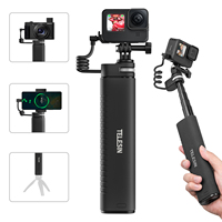Chargeur PD Telesin 18W, batterie rechargeable 10000mAh, bâton de selfie de 0,9 m pour GoPro/téléphones mobiles