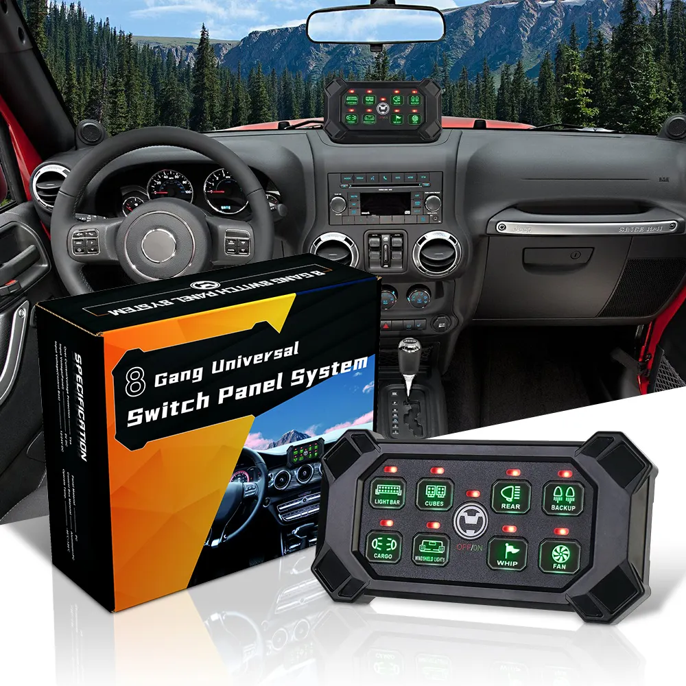 OVOVS 8 Gang pannello universale circuito di controllo relè sistema Touch Switch scatola di controllo per Marine Boat SUV Off Road 4x4