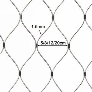 Stainless Steel <b>Wire</b> Rope Net 304 Snap Woven <b>Mesh</b> Handrail Guardrail Protection Safety - Product Image 6