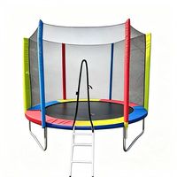 Trampoline pliable d'extérieur QIJUN 12 pieds avec structure en acier allié pour garçons et filles - Sûr et durable - Résistant sans filet de protection