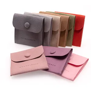 Custom logo gift packaging velvet pouch wholesale oem pvc customised jewelry pouch