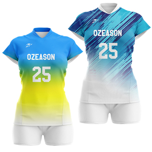 Divisa da <span class=keywords><strong>Pallavolo</strong></span> Femminile Economica all'Ingrosso, Kit Personalizzato con Logo Stampato in Verde Sublimato - Product Image 3