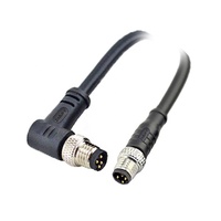 Connecteur de câble M8 à code D, 4 broches, en laiton blindé, étanche IP67, mâle, droit/angulaire, pour usage automobile